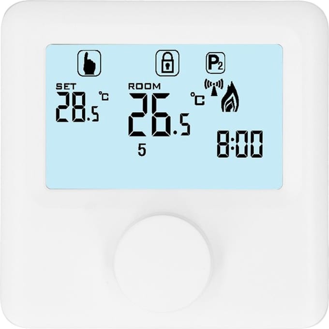 Digitale Temperatuurregelaar LCD-Display Programmeerbare Thermostaat voor Boiler Wit 30?230VDC black
