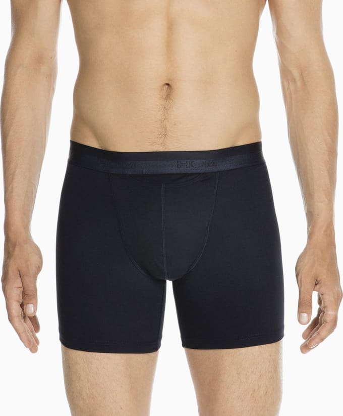 HOM HO1 long boxer briefs (1-pack) - heren boxer lang met horizontale gulp - navy blauw