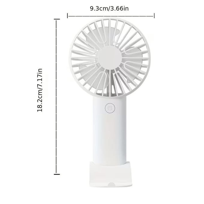Oplaadbare Mini USB Handventilator - Bureauventilator met Telefoonhouder - Draagbare Buitenventilator