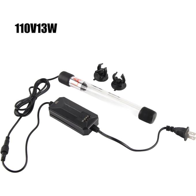 Visbak UV Timer Germicide Lamp Aquarium Algenlamp Amfibisch LichtUS 110V 13W black