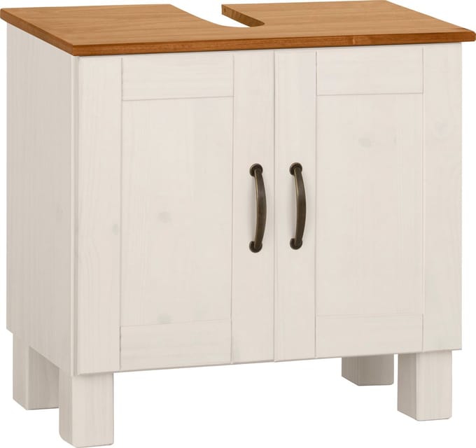 Alby-Wastafelmeubel - Wit/Honing Grenen