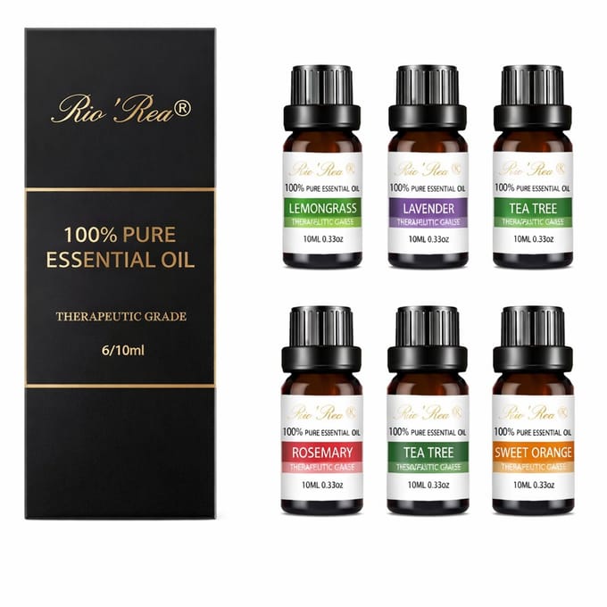 Rio'Rea Essentiële Oliën Set 6x10 ml – 100% Natuurlijk - Etherische oliën – Aromatherapie Olie voor Aroma Diffuser