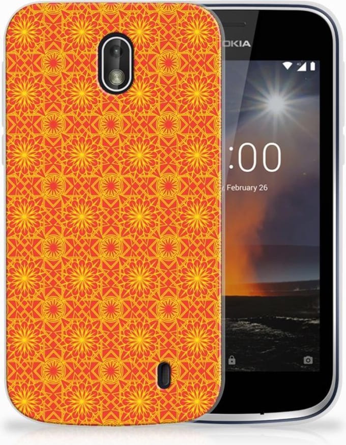 Nokia 1 TPU bumper Batik Oranje