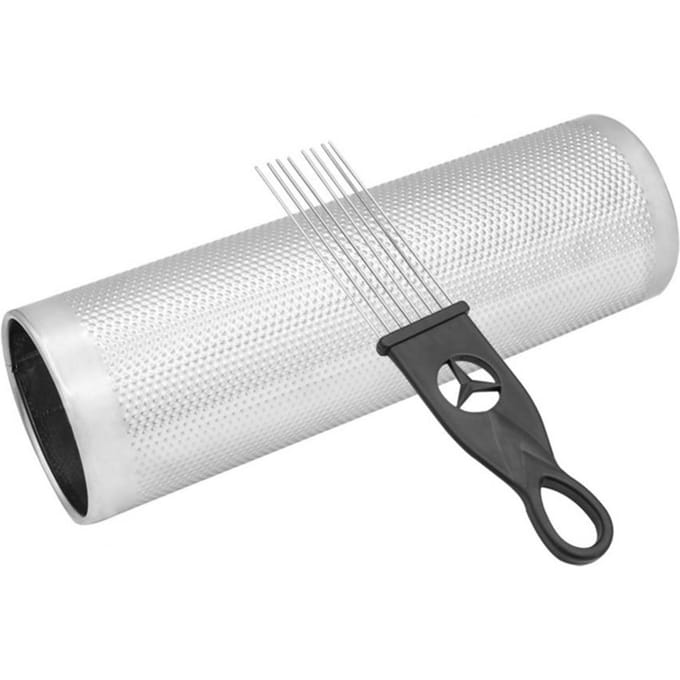Duurzaam Roestvrij Staal Metaal Guiro Muzikaal Percussie-instrument met Schraper white