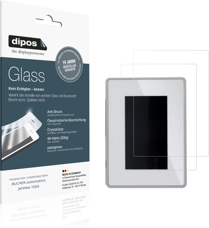 dipos – 2x Pantserfolie geschikt voor BUCHER automation JetView 1004 | 9H Screenprotector