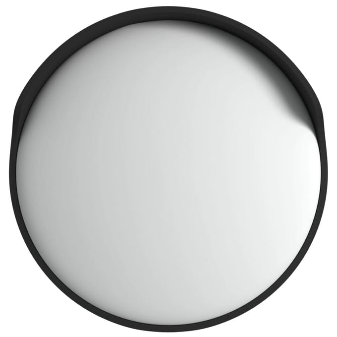 Miroir de signalisation convexe pour usage extérieur Noir Ø45 cm Polycarbonate