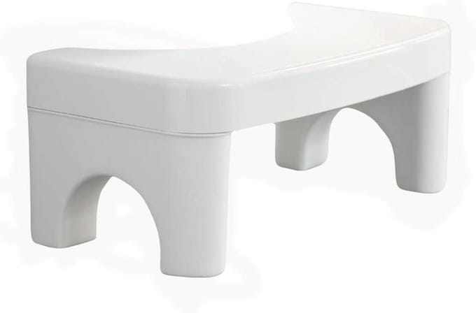 Toiletkrukje - Voetenbankje - Comfortabel Zitten - Antislip Bodem - Compact Formaat - Wit