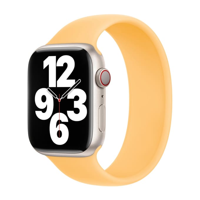 Apple Siliconen solobandje voor de Apple Watch | 44/45/46/49 mm - Maat 2 - Sunglow