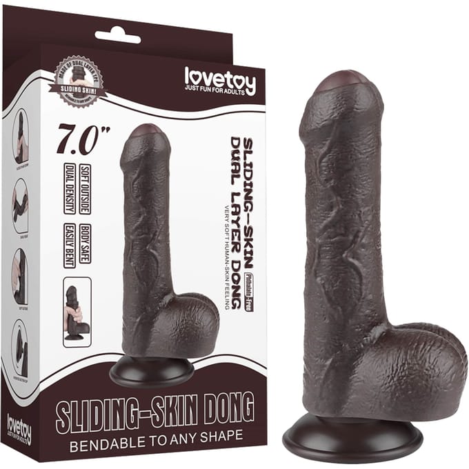 LoveToy - Aftrekbare dildo 18,3 cm (Ø 3,5 cm) - Zwart