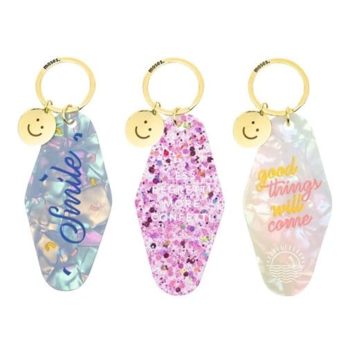 Smile sleutelhanger confetti, assorti