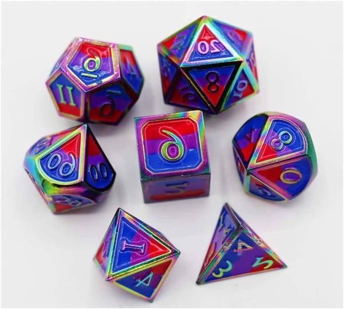 Dobbelsteen Set - RPG Dobbelstenen - Spelavonden Thuis - Volledige RPG Set - 16 mm - Regenboog