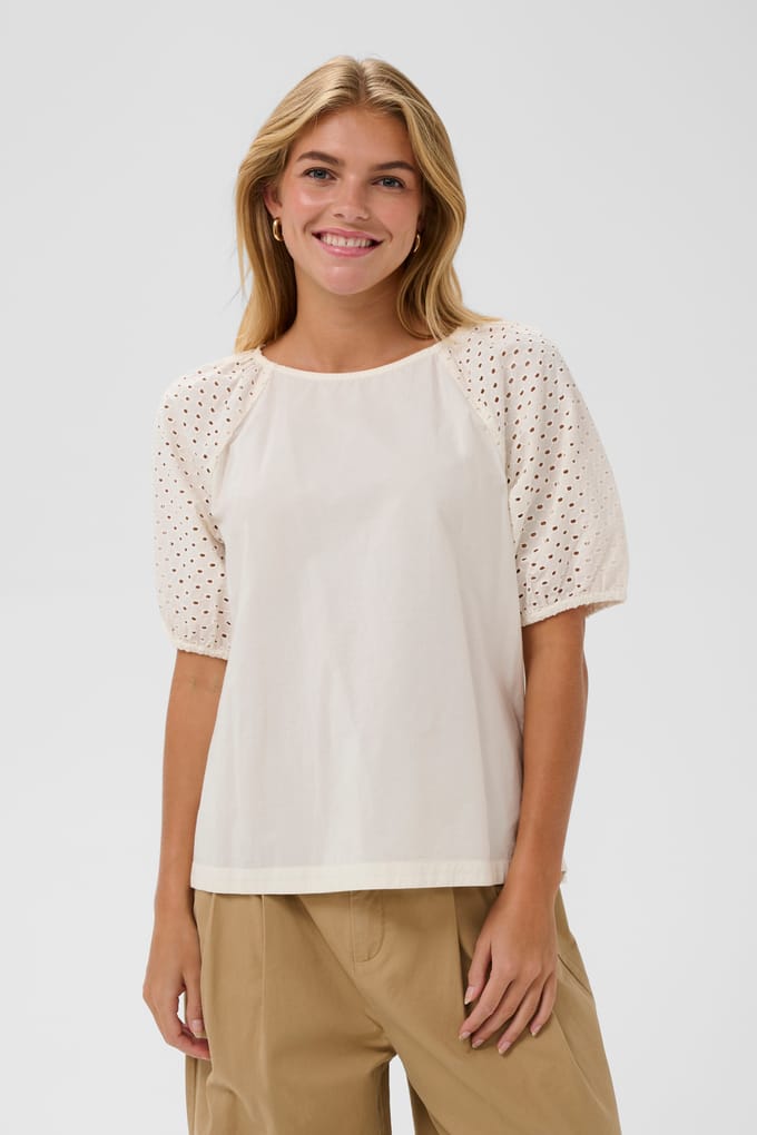 Saint Tropez PalaSZ SS Blouse Dames Blouse - Ice