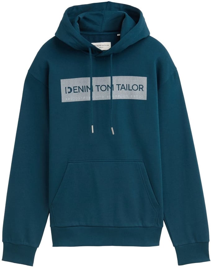 Tom Tailor Denim - Hoodie-sweatshirt met print - Maat S - deep pond green