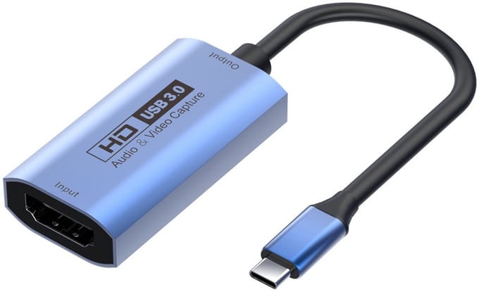 HDMI Female naar USB-C Male Adapter - 8K video converter - HDMI naar Type-C display aansluiting - blauw
