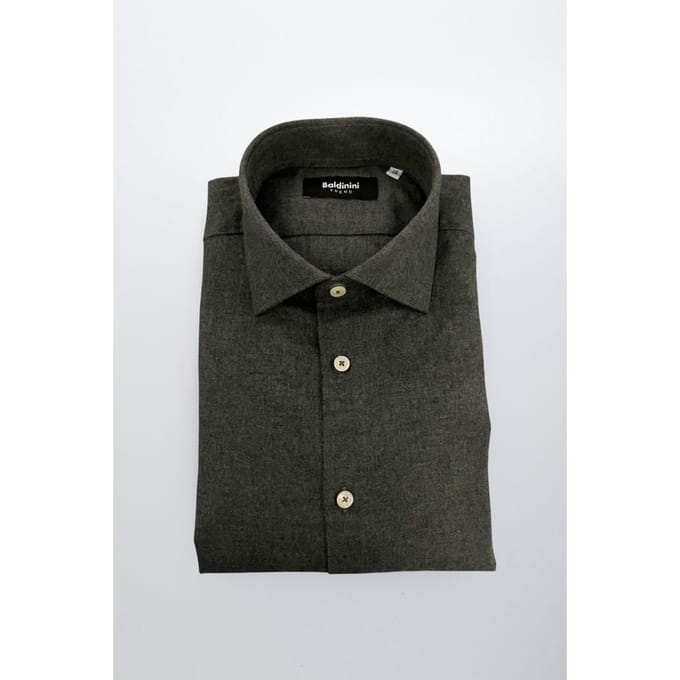 Baldinini Trend Grijze Katoenen Heren Shirt