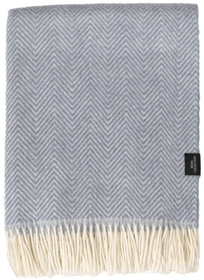 WOOOL Plaid - Manhattan (Lichtblauw) - 140x200cm - 100% Wol