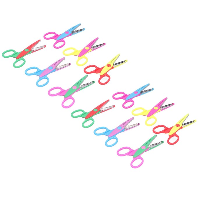 12 stuks DIY Kinderknutselschaar Kunst Decoratieve Papierschaar voor Scrapbooks blue