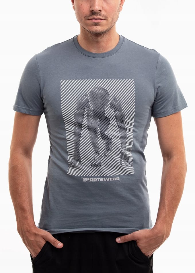 4F T-shirt Heren - Blauw - Katoen - Maat S