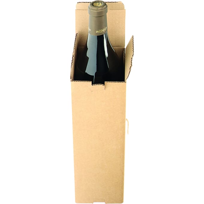 Verzenddoos fles IEZZY karton bruin 90x90x360mm