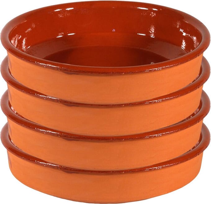 Gerimport Tapas bord/schaal - Sevilla - 24 cm - aardewerk - oranje - serveerschaal