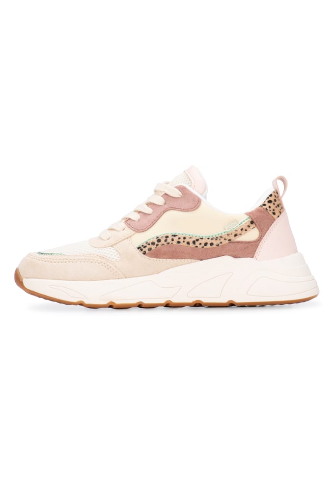 POSH by Poelman CHARLIE Dames Sneakers - Beige met combinatie