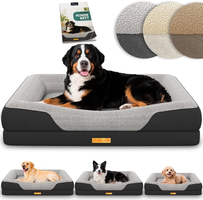 ELONEO Orthopedisch Hondenbed – XL – Zwart