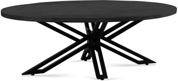 Yana salontafel - ovaal - 130 cm - Zwart - Mangohout