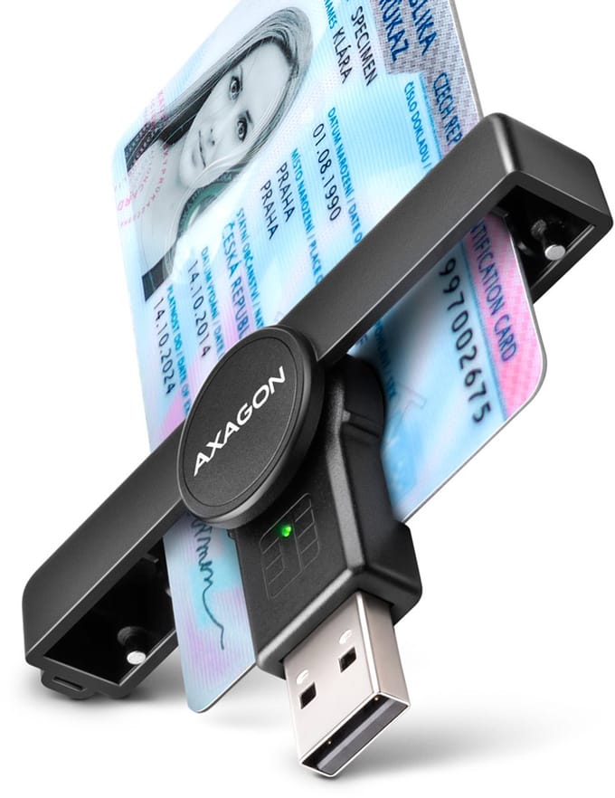 Lecteur de carte à puce / lecteur d'identité USB CRE-SMPA noir