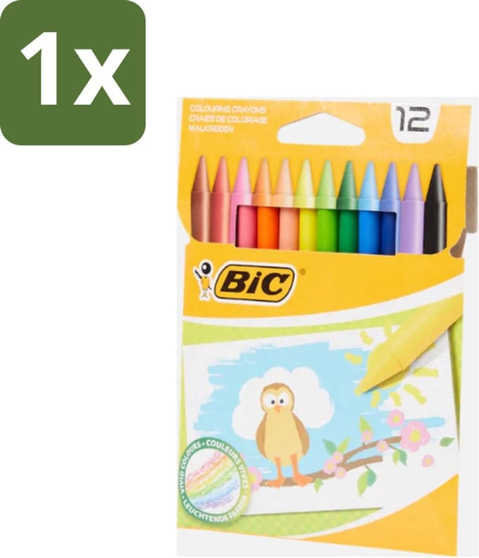 BIC - Waskrijt - Diverse Kleuren - 12 Krijtjes - 1 stuk
