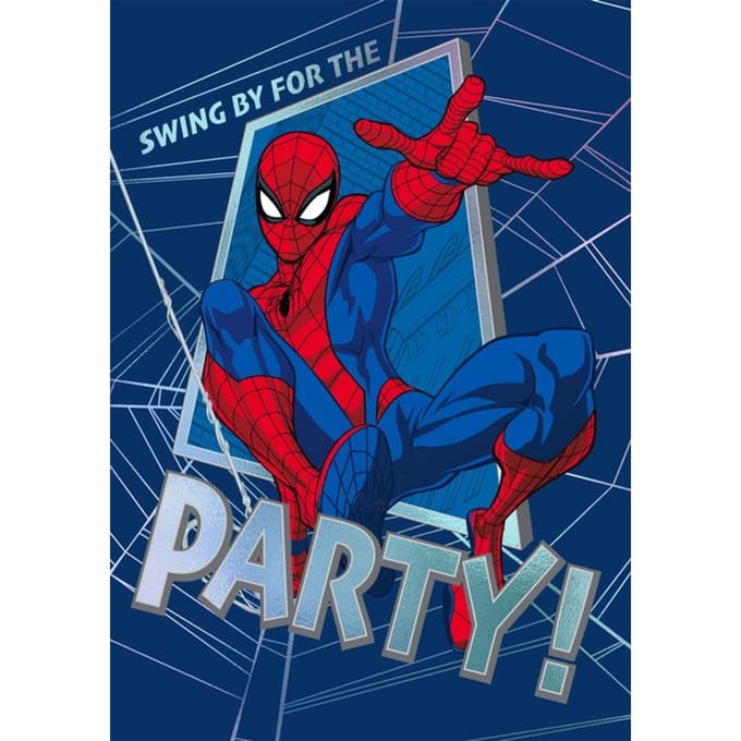 Wenskaart Hallmark uitnodiging Spiderman pak à 6 stuks