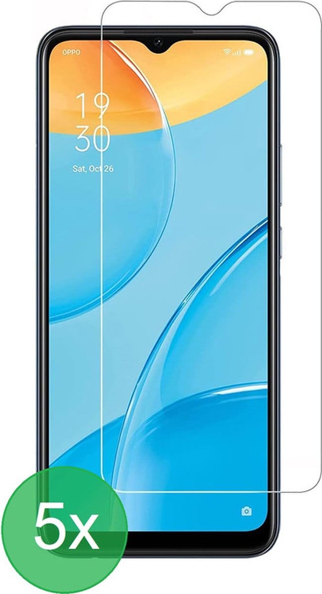 Geschikt Voor: Oppo A15 / A15s Screenprotector 5x - screen protector - glas - bescherm - beschermglas - ZT Accessoires