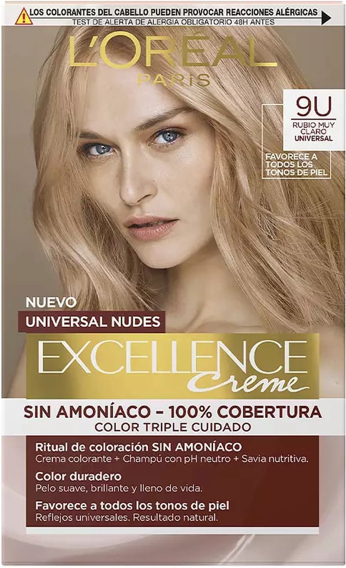 Permanent Dye L'Oreal Make Up Excellence Nº 9U Very Light Blonde