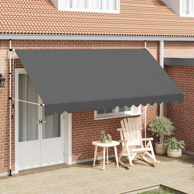 vidaXL - Luifel - handmatig - uittrekbaar - 400 - cm - antraciet