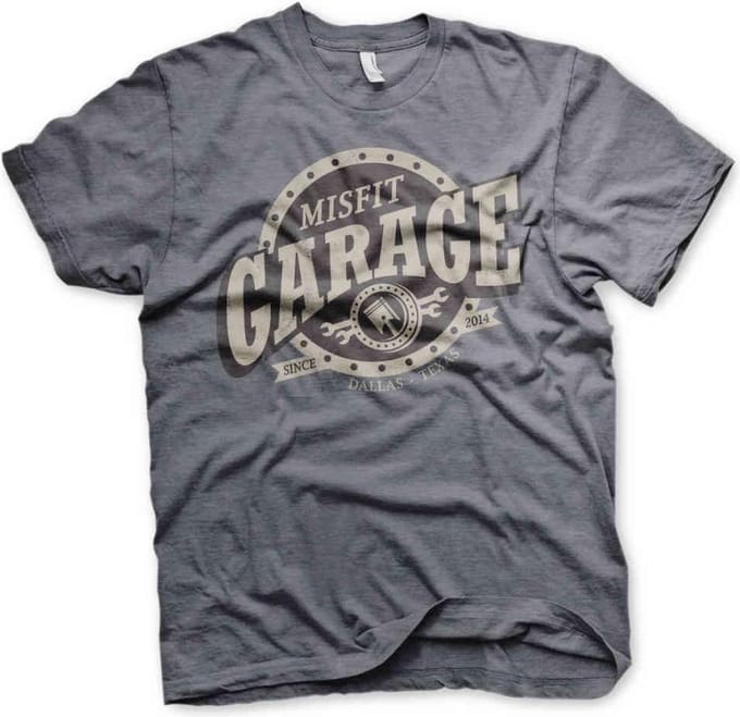 Misfit Garage Heren Tshirt -S- Piston Sign Grijs