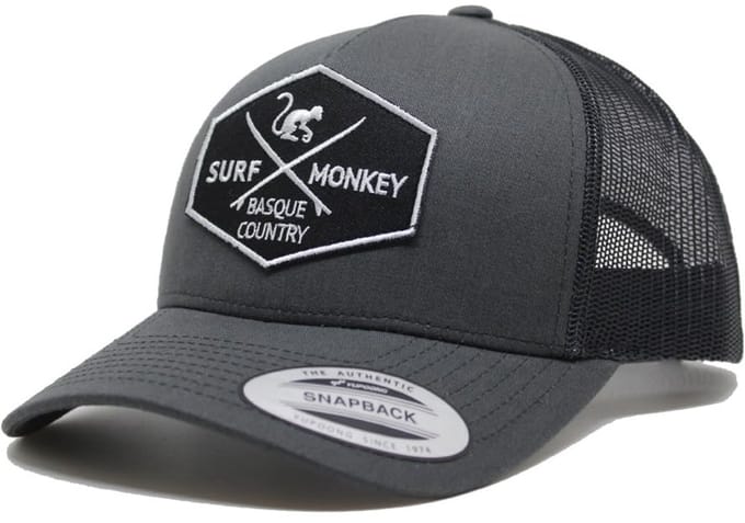 Surf Monkey - Trucker Cap - 6 Panel - One Size - Snapback - Donkergrijs