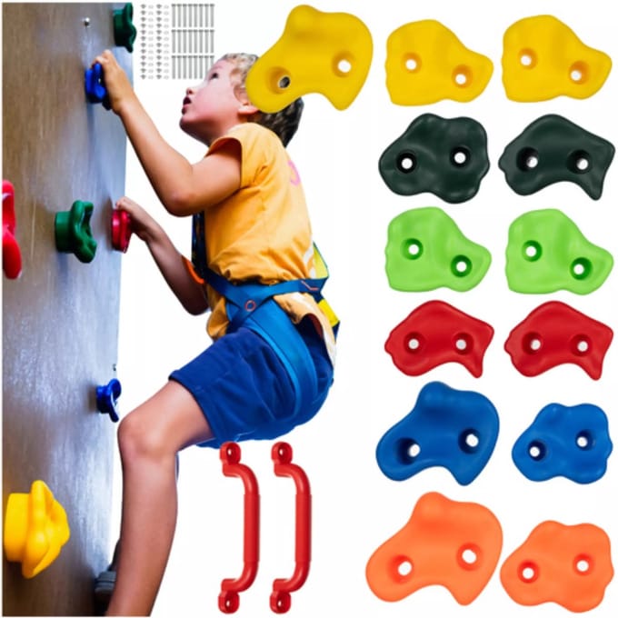 Kruzzel Klimstenen Set Kind – 13 Stuks + 2 Grepen