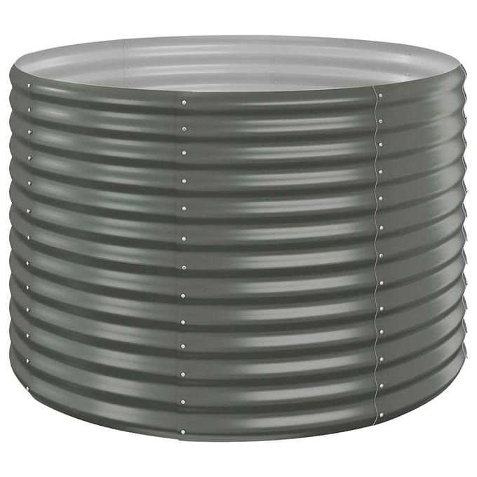 vidaXL - Plantenbak - 100x100x68 - cm - gegalvaniseerd - staal - grijs