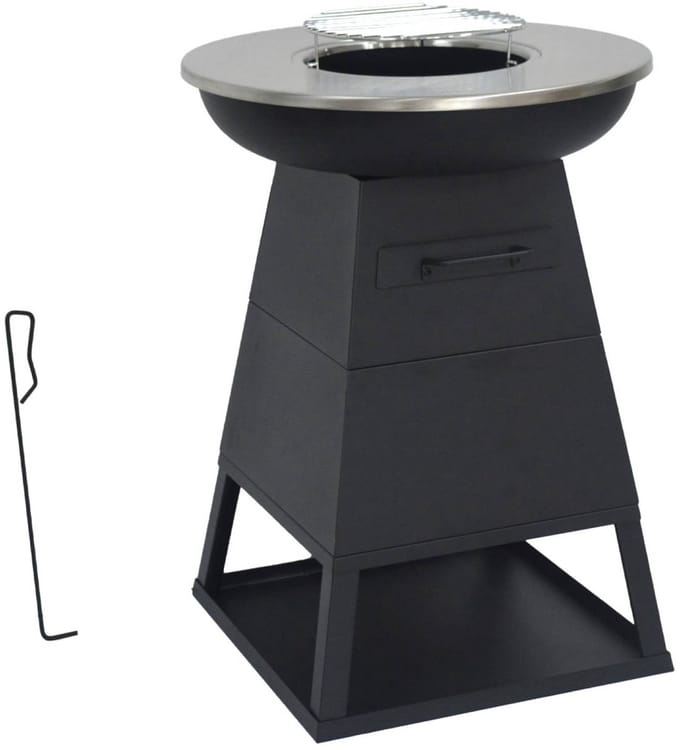 sweeek - Vuurkorf barbecue ø59cm met kookrooster en opbergruimte - izalco