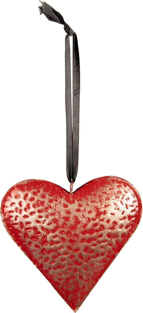 Clayre & Eef Decoratie Hanger 20x20 cm Rood IJzer