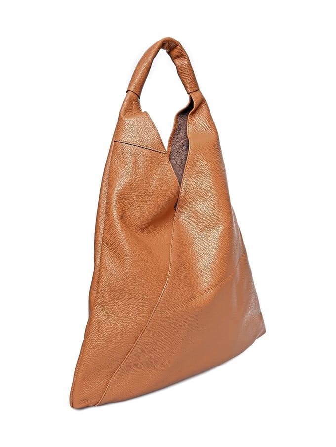 Anna Luchini Brown Rundleer Tas