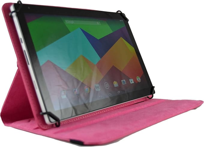 Robuuste Roze Tablet Hoes 10.1 Inch met 360° Draaibare Standaard