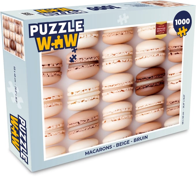 Puzzel Macarons - Beige - Bruin - Legpuzzel - Puzzel 1000 stukjes volwassenen