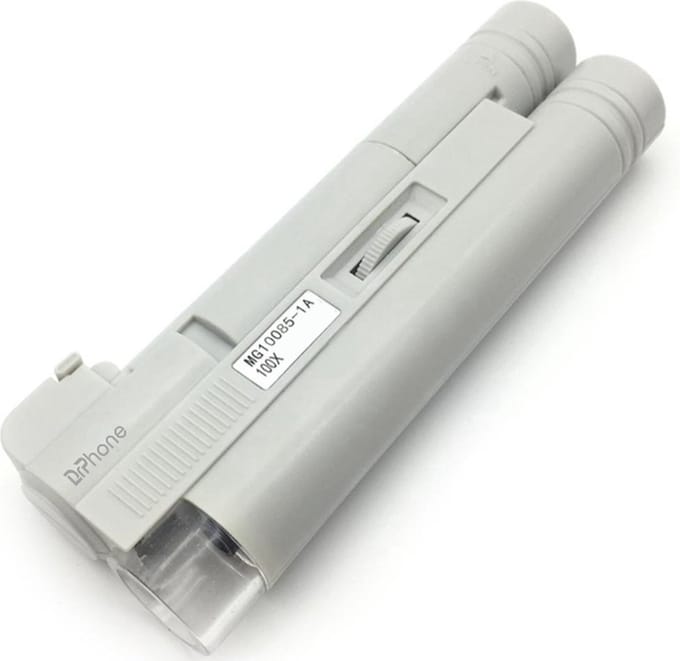 DrPhone HPM - Handbediende Pocket Microscoop 100X Mini Draagbare Microscoop Led Opvouwbare Sieraden Vergrootglas