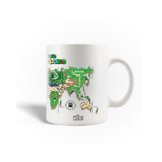Keramische Mok - Super Mario - 30cl - Wit - Vaatwasmachinebestendig - Rond