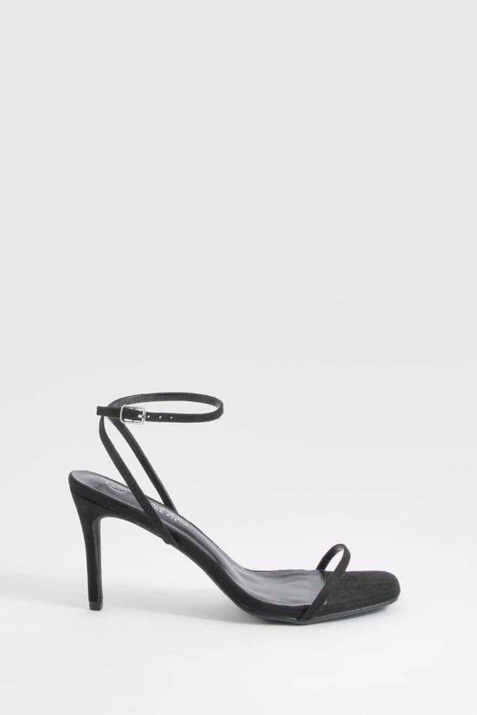 boohoo Dames Brede Pasvorm Bijna Onzichtbare Lage Stiletto Hakken | Black | Maat: 8