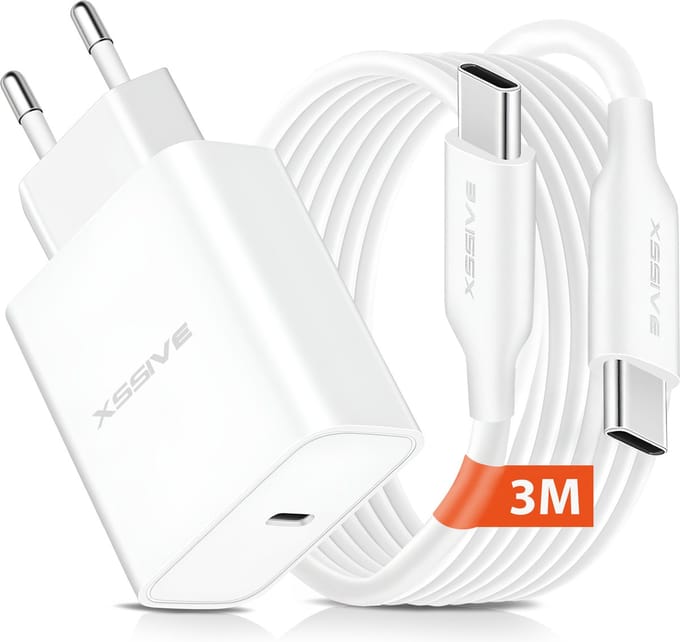 USB C Adapter met USB-C naar USBC Oplader Kabel 3 Meter - Fast en Quick Charge