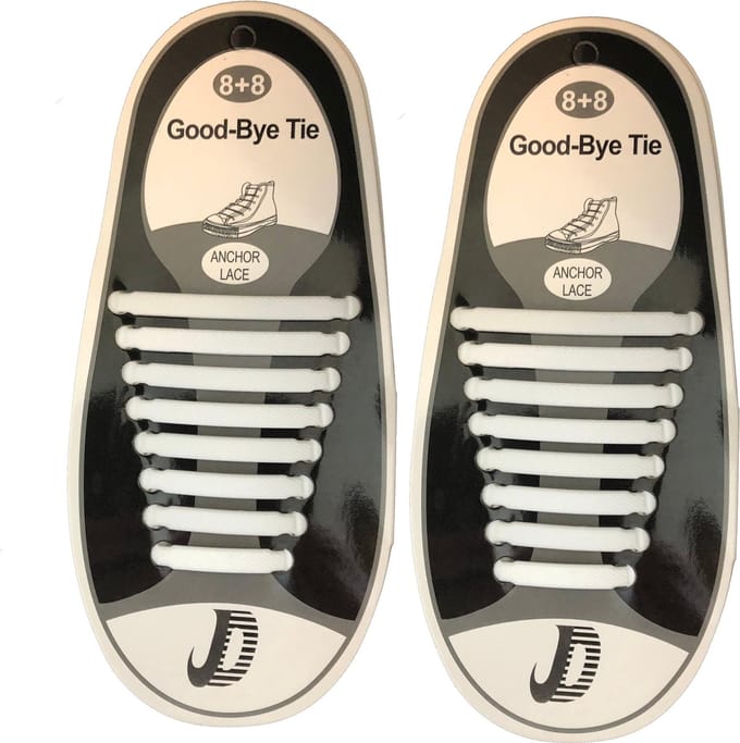 KELERINO. Elastische Veters - 16 Stuks - Siliconen - Wit