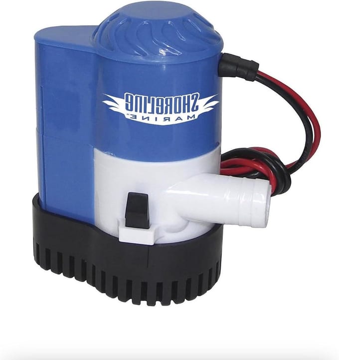Lenspomp met schakelaar - Dompelpomp boot - Boot droog houden - Automatische vlotterschakelaar - 12 Volt - Grijs