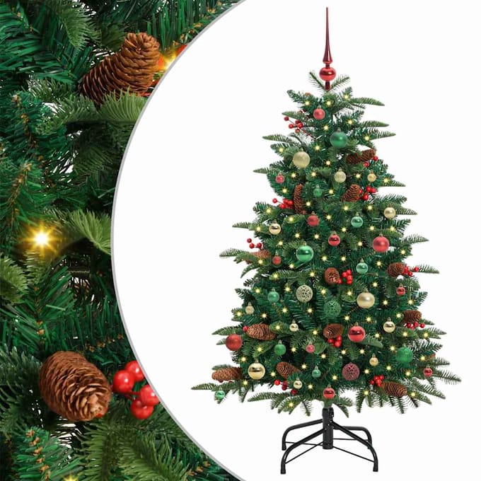 vidaXL - Kunstkerstboom - Groen - 150 - cm - PVC - en - Metaal - en - Plastic