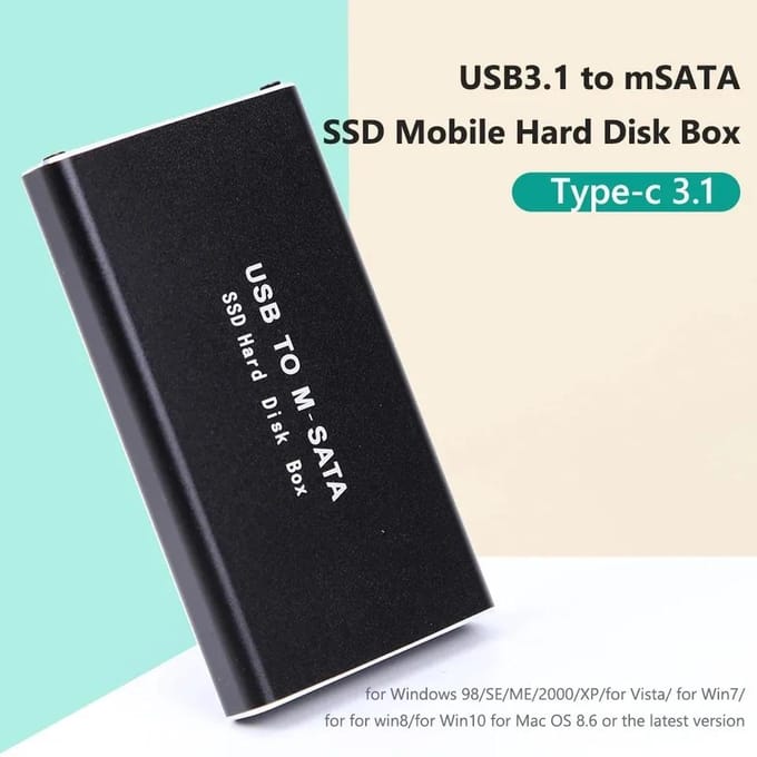 mSATA naar USB 3.0 SSD Behuizing Mini SATA USB Adapter Externe Solid State Disk Box voor PC Laptop 30x50 mSATA HD Harde Schijf gray